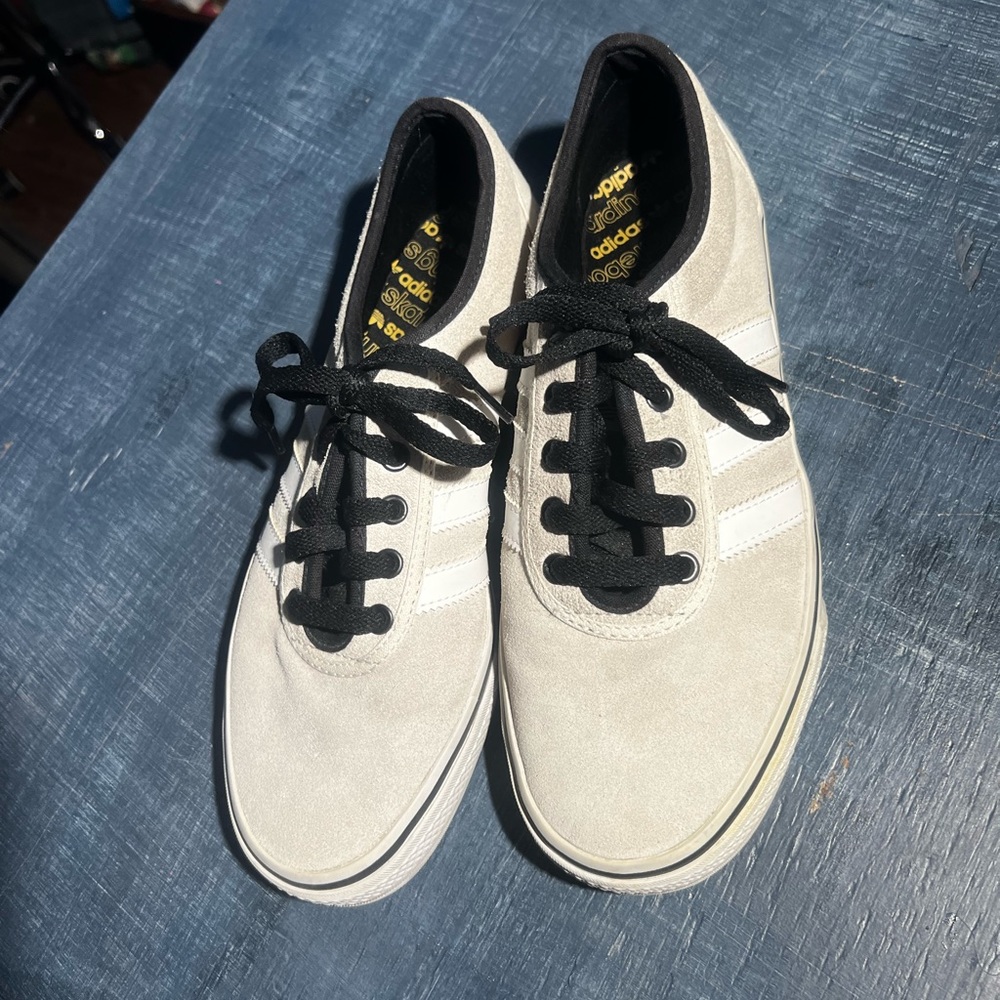 Adidas skateboarding shoes in light grey